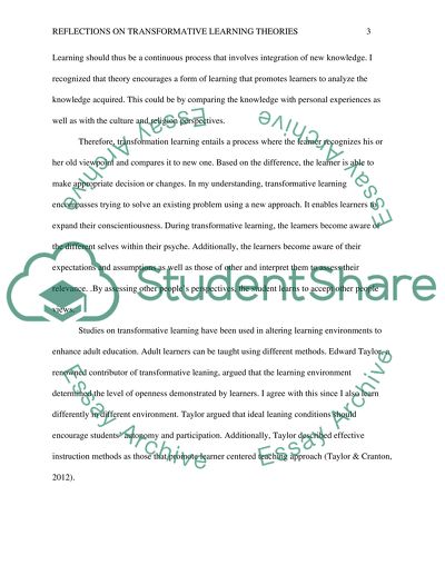 Reflection on teaching