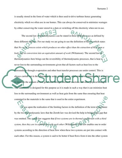 The Laws of Thermodynamics