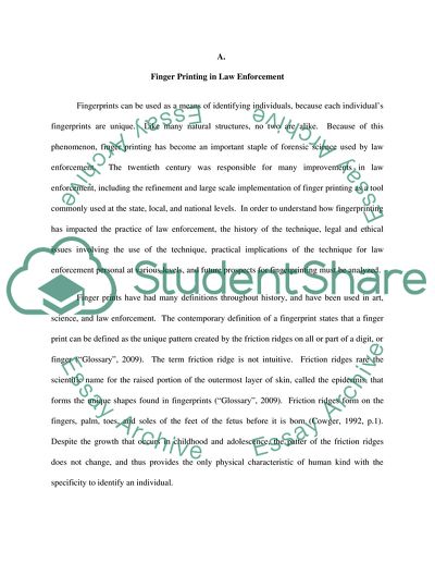 Police Academy and Finger Printing