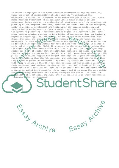 Developing the Self and Employability