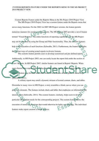 Custom Reports Feature under the Reports Menu