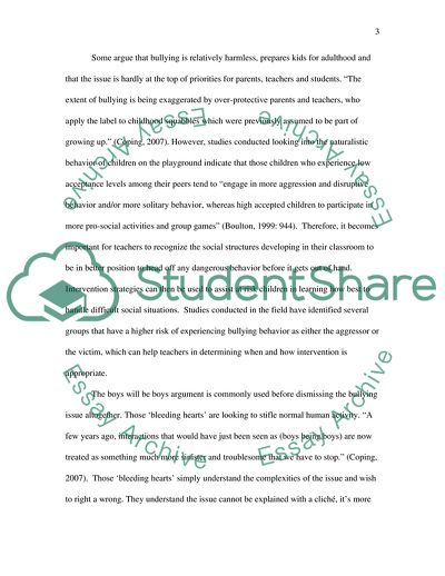 Is Bullying a Part of Growing up or a Serious Problem