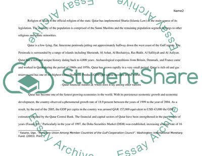 Political, Economic, and Social System of Qatar