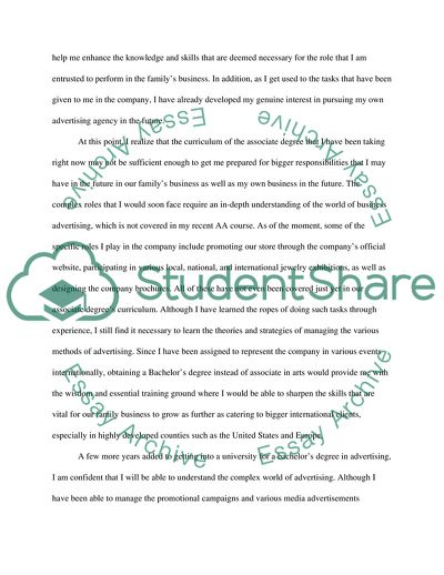 Bachelors Degree with a Major in Advertising