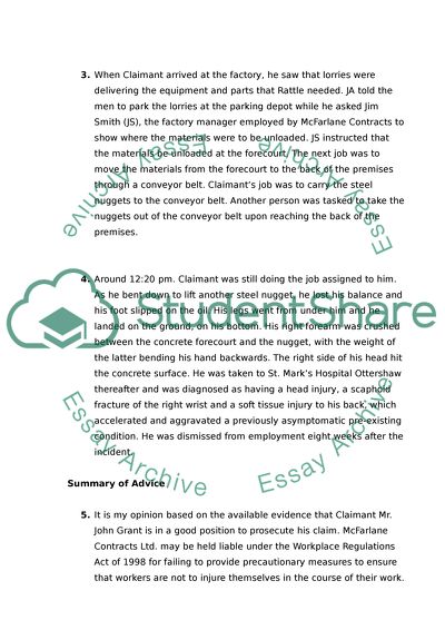 The Claim for Personal Injuries