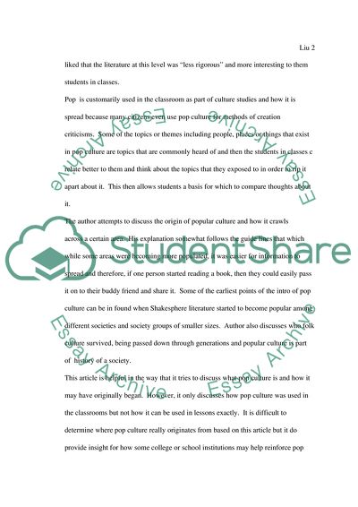 The Influences of Popular Culture