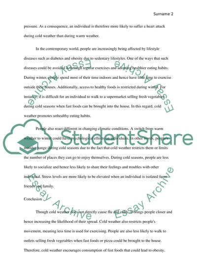 Cold weather essay picture