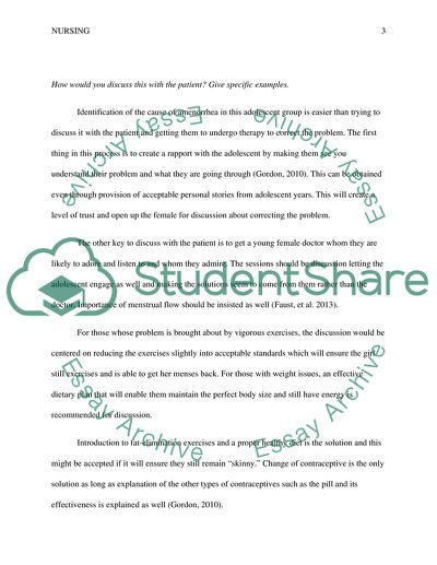 Amenorrhea in Adolescent Girls