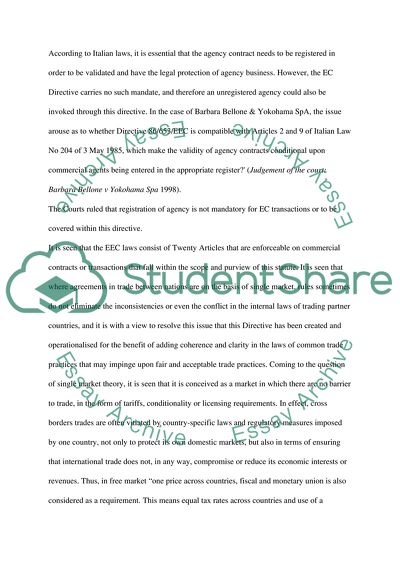 Good Faith and Consistency in International Agency Contracts