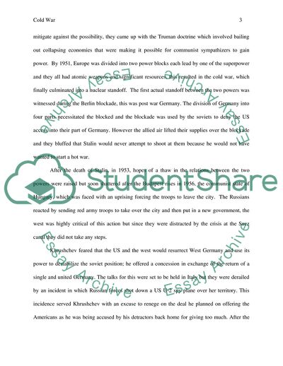 The Cold War as a Historical Conflict