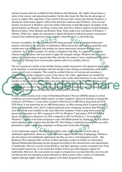 Comparison between Windows 7 and Mac OS X