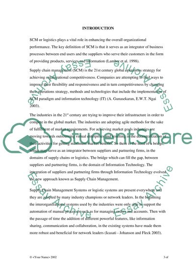 Supply Chain Management Systems - Tate and Lyle Logistics