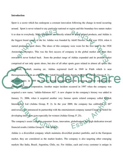 Product Innovation Project for Adidas