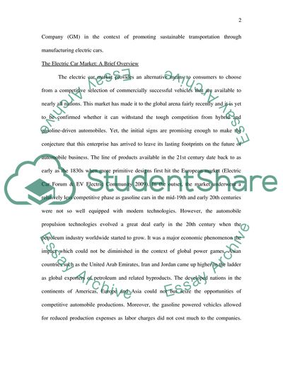 Connection between the Electric Market and the Americian Car Industry