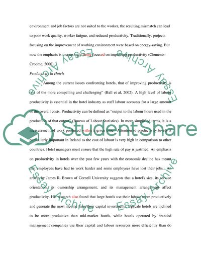 The effects of ergonomics, health and safety on productivity in hotels