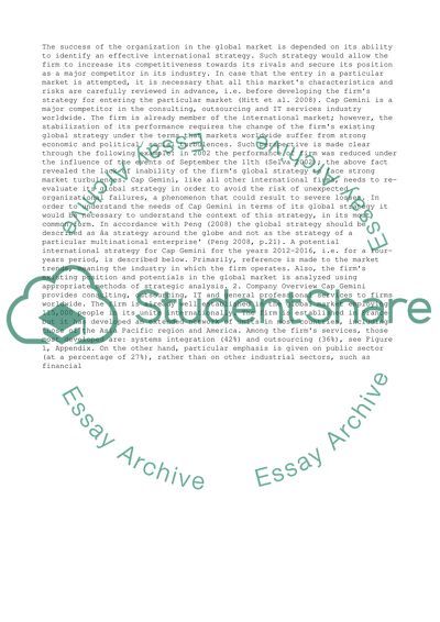 Cap Gemini - recommended global strategy for 2012 2016