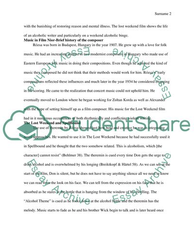 Film and Music- The Lost Weekend and Spellbound