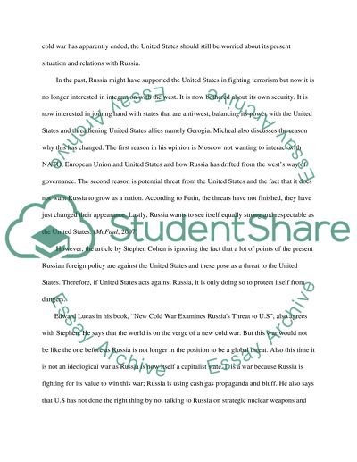 Russia and Americas National Security