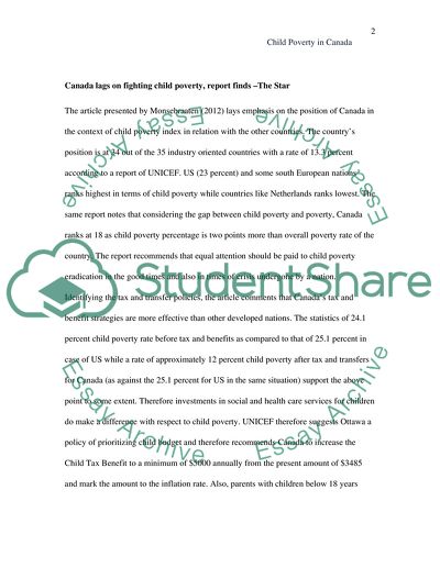 Newspaper media assignment:social issue in canada