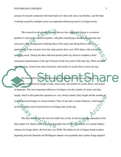 Factors of Fatigue in Short-Haul Pilots