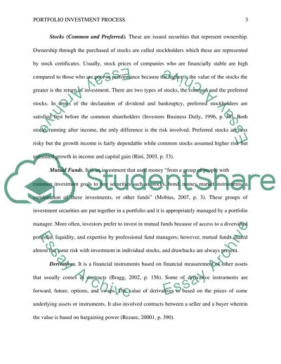 Portfolio Investment Process