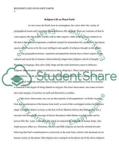 Religious Life on Planet Earth