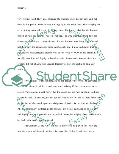 Analysis of Ethics Case concerning Domestic Violence