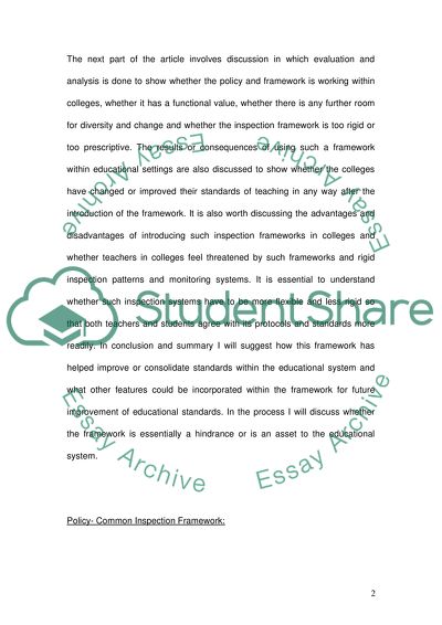 Common Inspection Framework