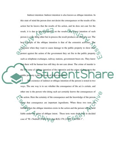 Intention in Criminology