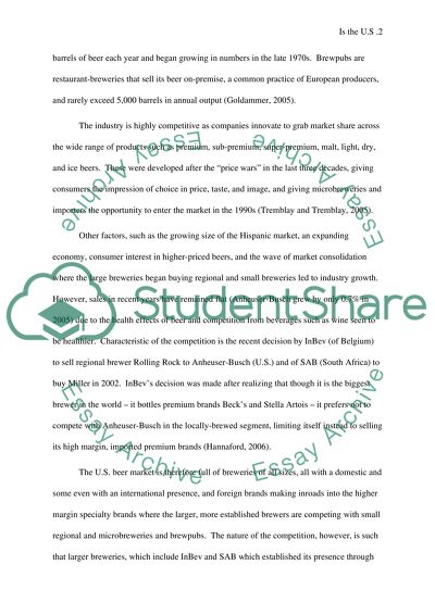 Oligopoly in the Beer Industry