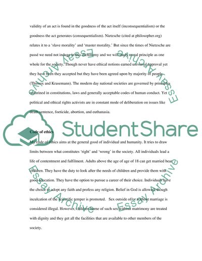 student code of conduct essay