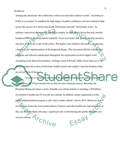 The US Health Care: President Bushs Executive Order