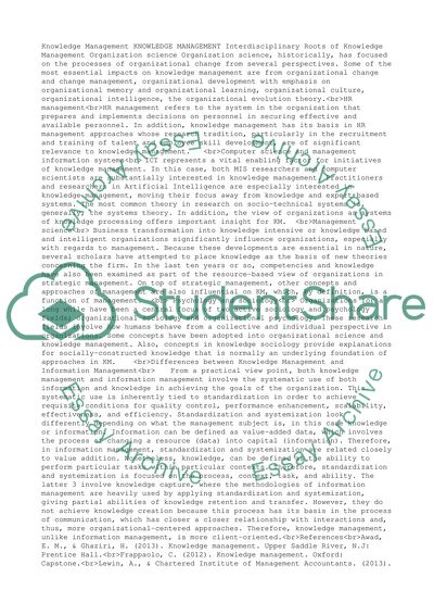 Knowledge management