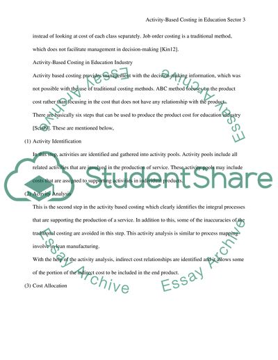 Activity-Based Costing in the Education Sector