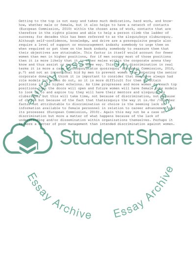 Women in Senior Positions in Major Corporations