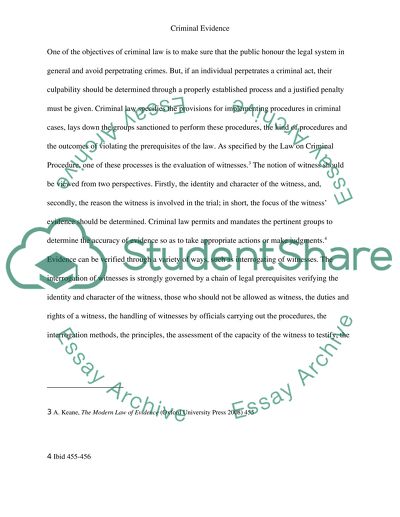 Characteristic of a Witness In Criminal Proceedings