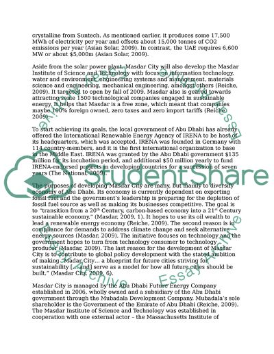 The Ideal Eco-City Beyond Masdar City