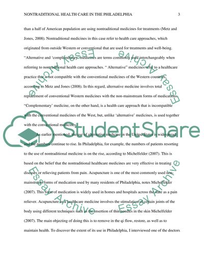 The Use of Alternative Medicine in the United States