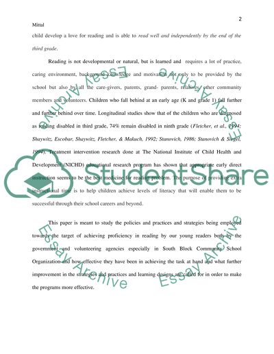 OPENING DOORS A study of the Read To A Child program in the South Bend School Corporation