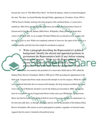 About Mike Pence, Indiana research project