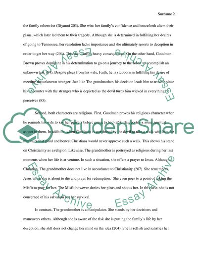 The Common Traits shared Between Goodman Brown and The grandmother