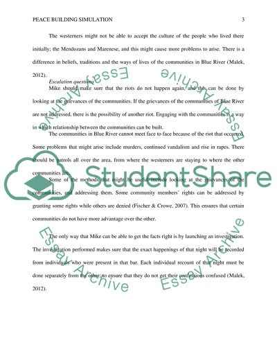 Reflection on Peacebuilding Simulation