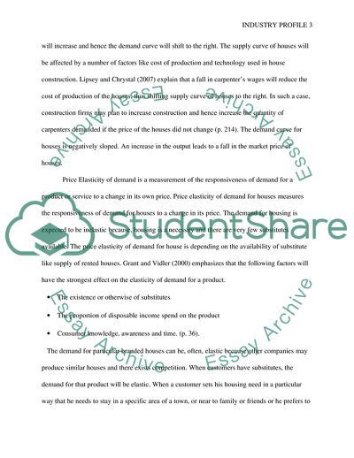 Economic Profile of Housing Industry