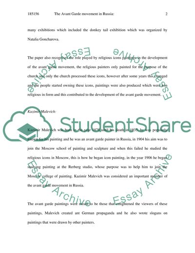 The Avant Garde Movement in Russia