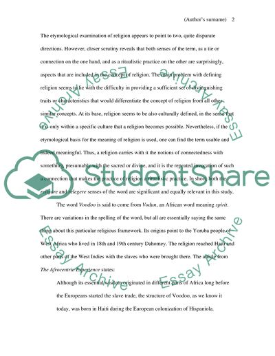 An Example of religion being a connection: Voodoo