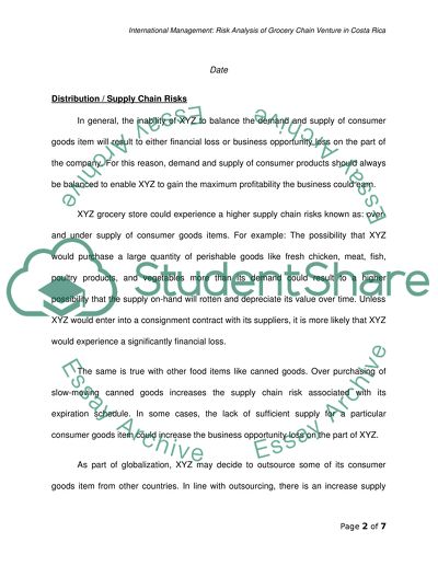 Risk Analysis(Costa Rica) - international management