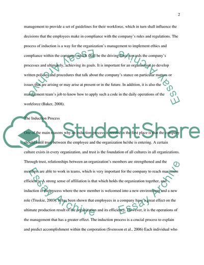 Role of Induction in an Effective People Resourcing Strategy