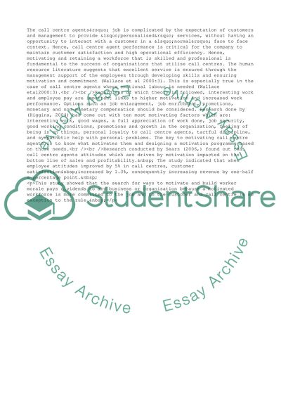 The Relationship between Motivation and Performance of Call Centre Agents at a Telecommunications Industry