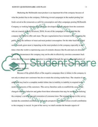 Survey Questionnaire and Plan