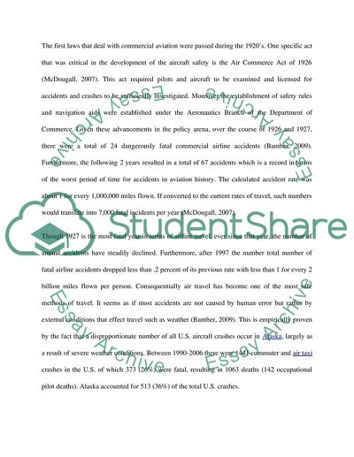 Air Carrier Safety - History, Statistics, and Forecast